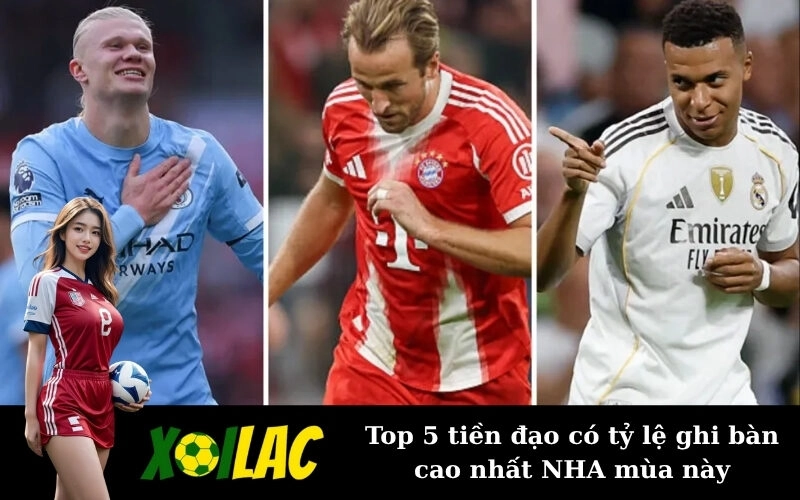 Top 5 tiền đạo có tỷ lệ ghi bàn cao nhất NHA mùa này